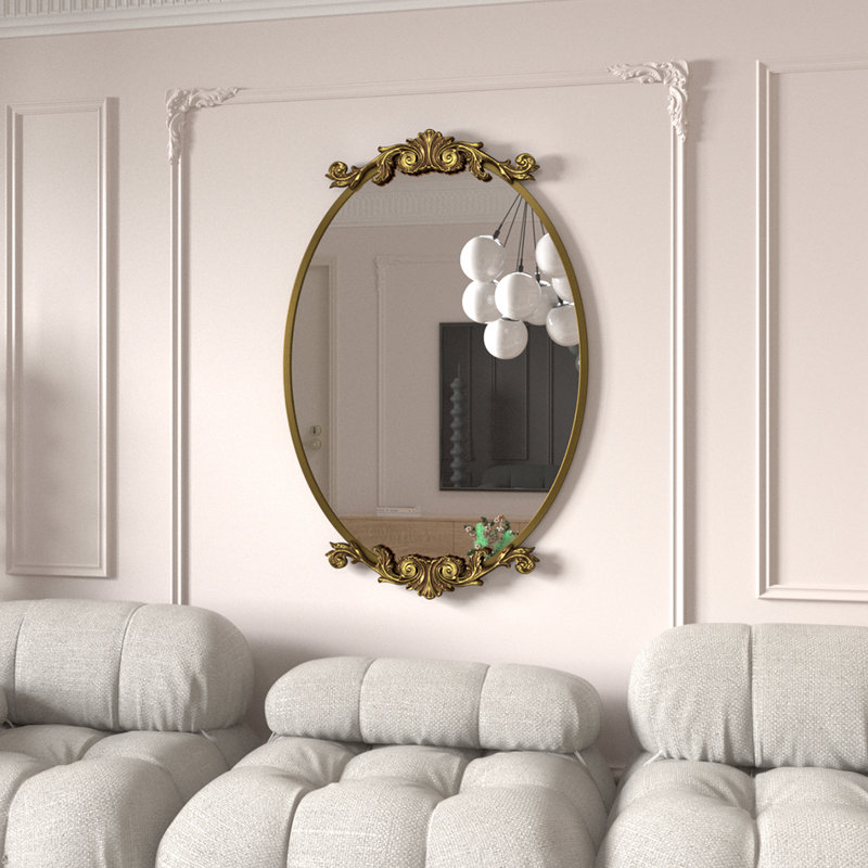 Miroir mural Dieudson, 36 po x 24 po, Or brossé