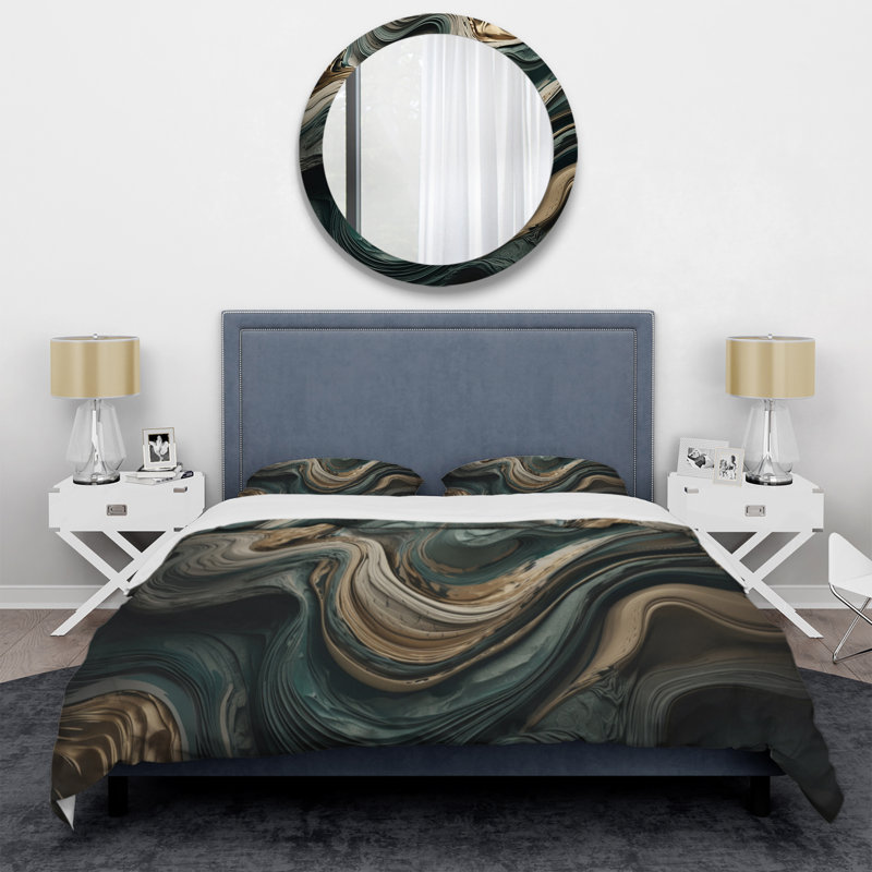 Ensemble de housse de couette en microfibre / polyester Wave Twist, Housse de couette pour très grand lit et 2 très