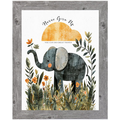 «Never donner à l'éléphant soleil», art encadré pour enfants