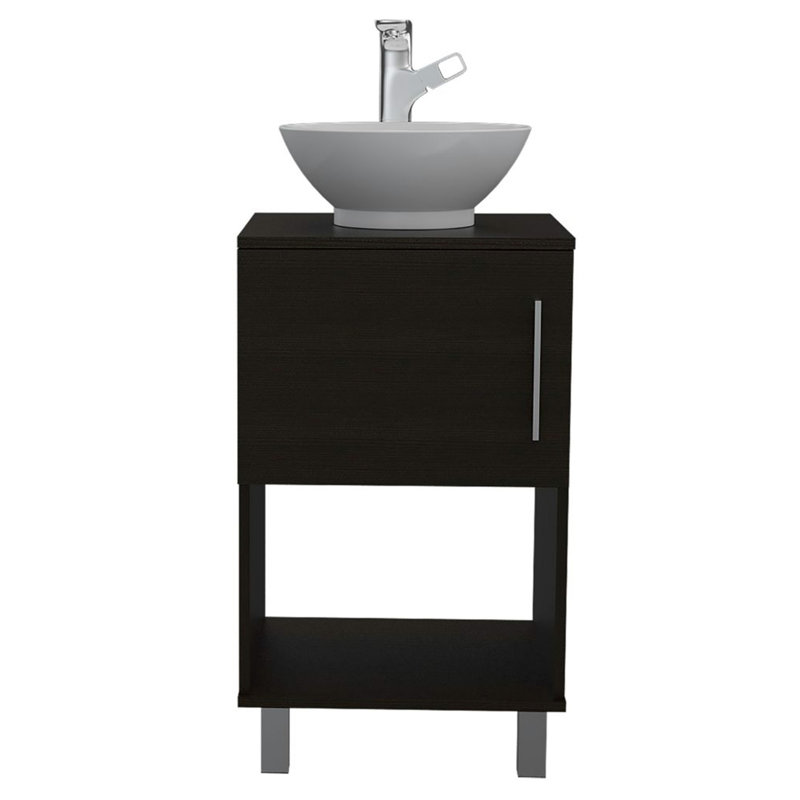 Meuble-lavabo simple à 1 tablette Saybrooke, Noir