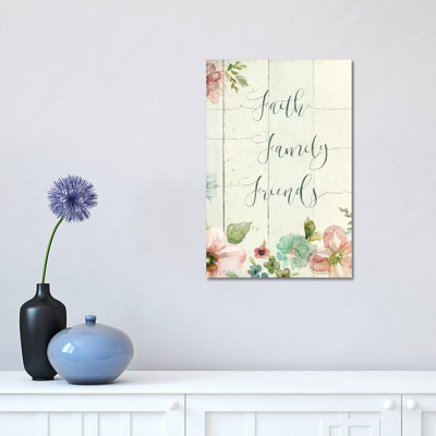 Faith Family Friends 1 Piece Wrapped Canvas Wall Art