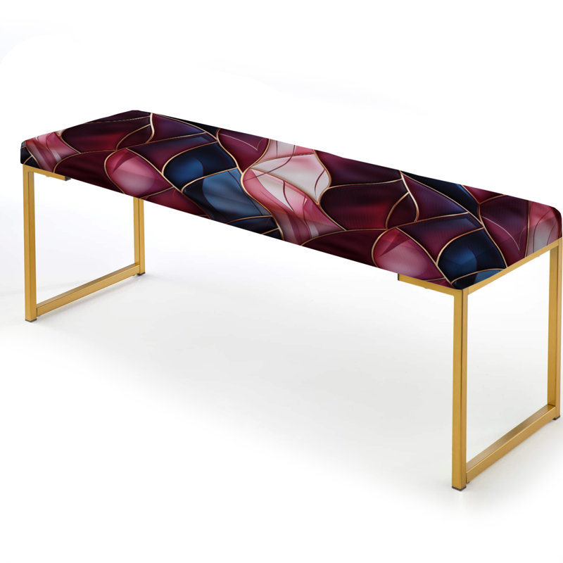 Kranzo - Marble Upholstered Gold Bench