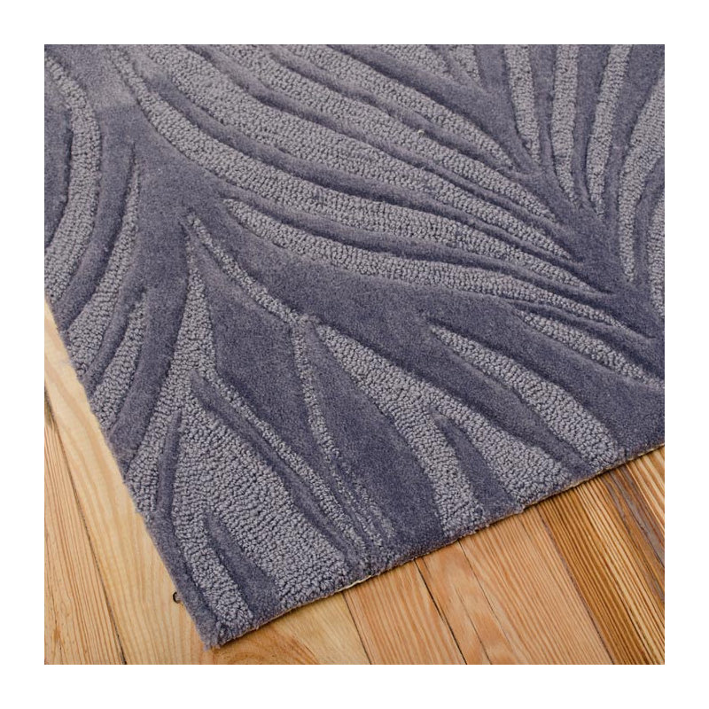 Tapis de zone ardoise touffeté à la main Rhames, Rectangle 7 pi 3 po x 9 pi 3 po