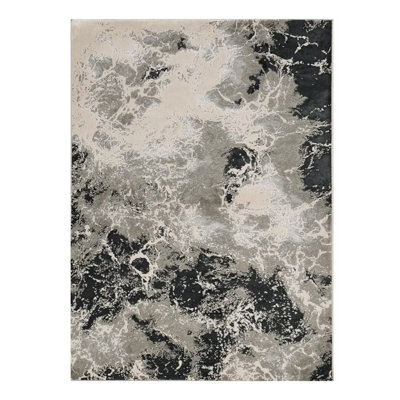 9' X 13'  Polyester Silver Area Rug