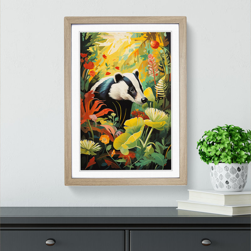 Single Picture Frame Print on Wood, 46cm H x 34cm W, Oak Framed