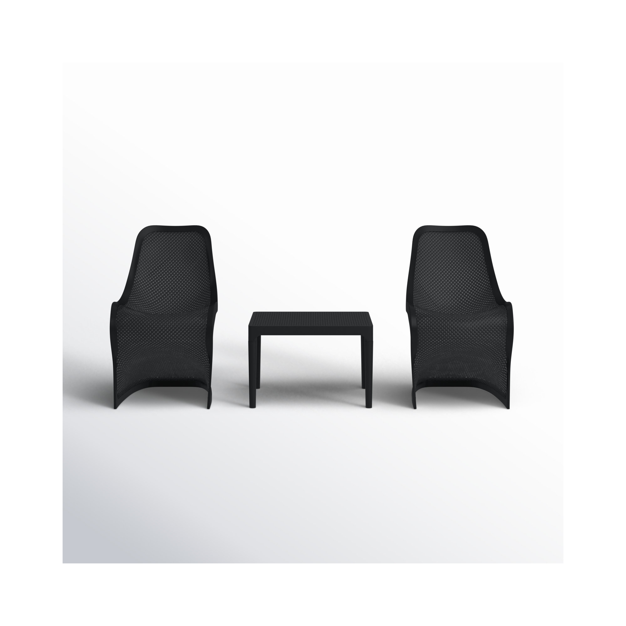 Nassau 2 Person Seating Set, Black