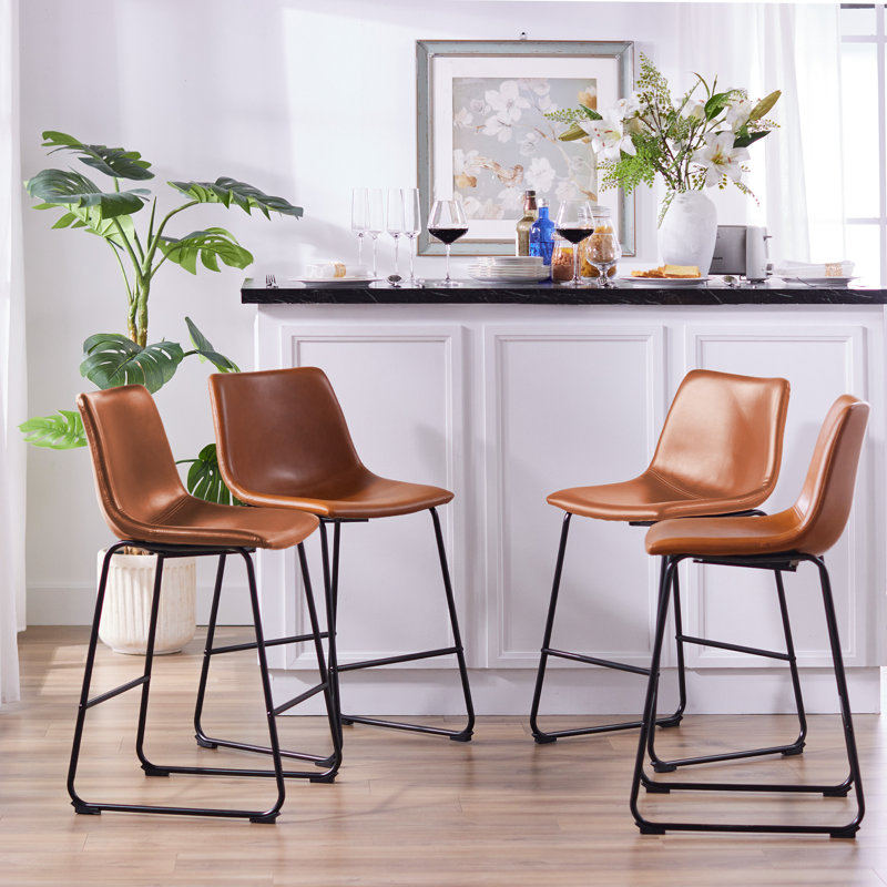 Tabouret Gilgo, Brun whisky, Tabouret de comptoir (siège d'une hauteur de 24 p