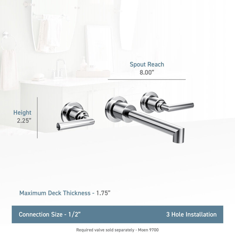 Arris Wall Mount Bathroom Faucet, Brushed Nickel