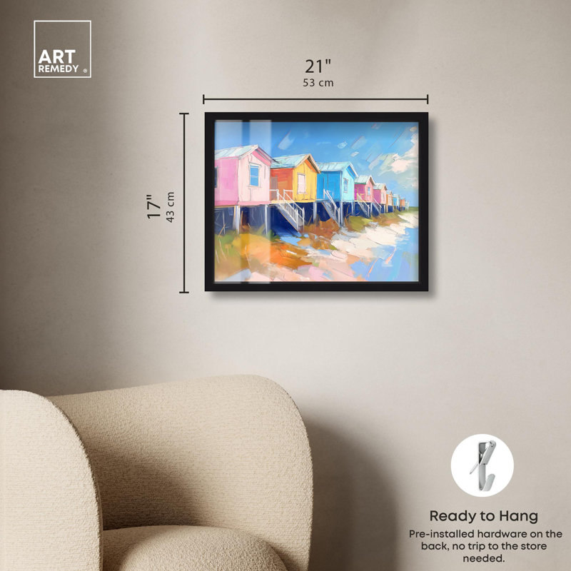 «Coastal Shadowbox», impression côtière par Art Remedy, Noir, H 17 po x l 21 po