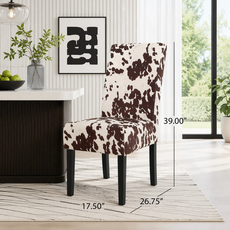 Upholstered Side Chair, Velours beige