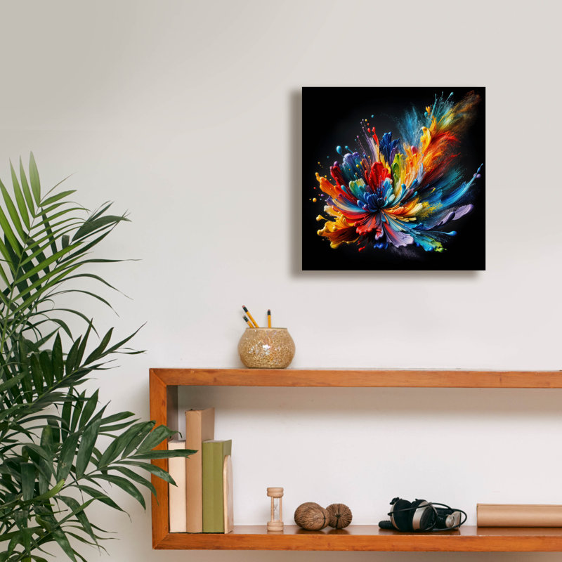  «Color Burst 2» par Rey Klimt, art mural sur toile, 12 po x 12 po