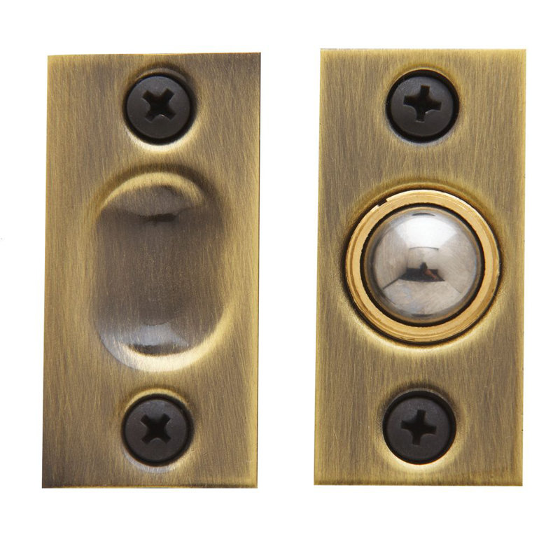 Adjustable Ball Catch for Jamb, Non-Lacquered Brass