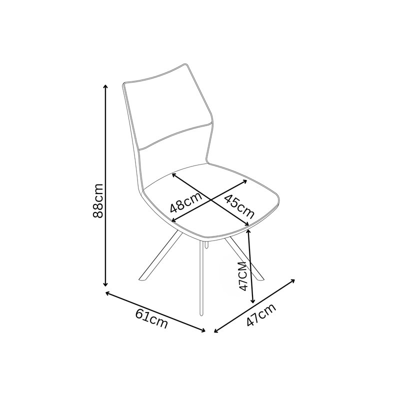 Lusso Fabric Dining Chair, Grey