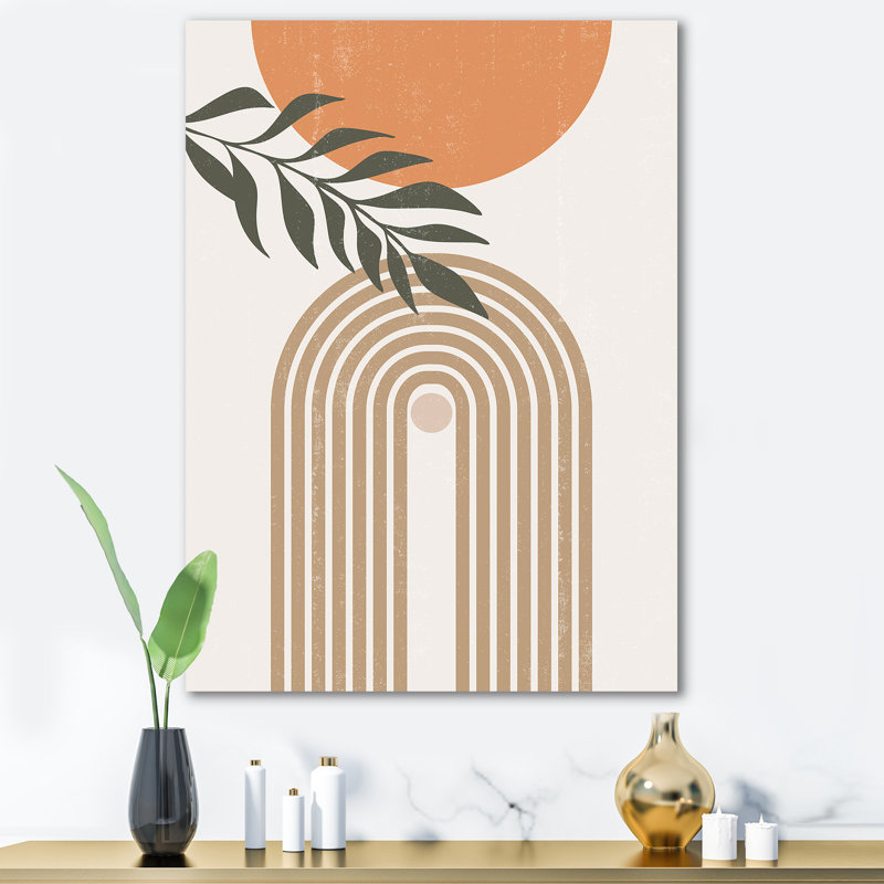 "Abstract Sun Moon Leaves I" - Photographie sur toile tendue, H 40 po x l 30 po x 1,5 po