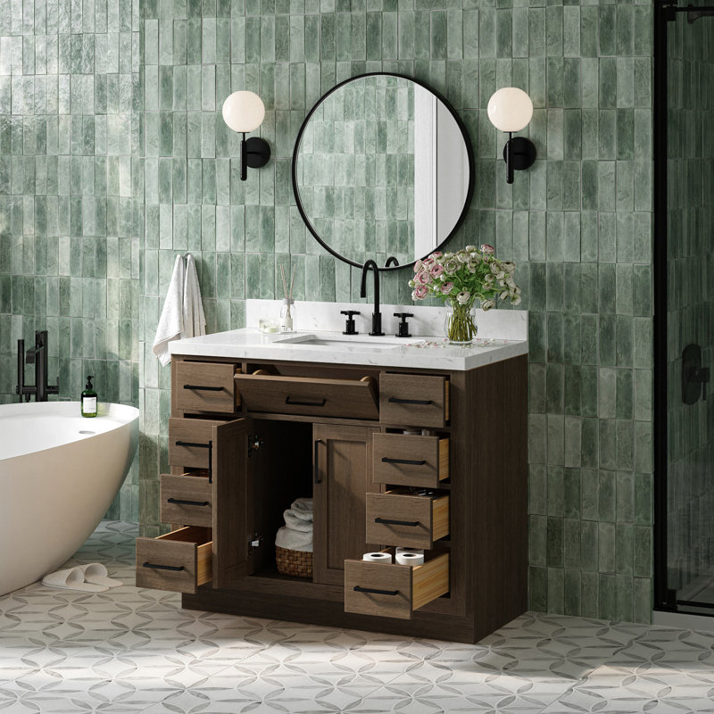42" Single Bathroom Vanity Base only, Gray