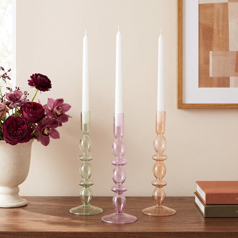 Anij 10.5" Glass Tabletop Candlestick
