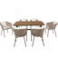 Ensemble de salle à manger 7 pièces, ensemble de meubles d'extérieur toutes saisons avec table et chaises