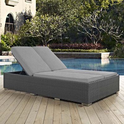 Chaise longue d'extérieur en rotin et osier Modway Sojour