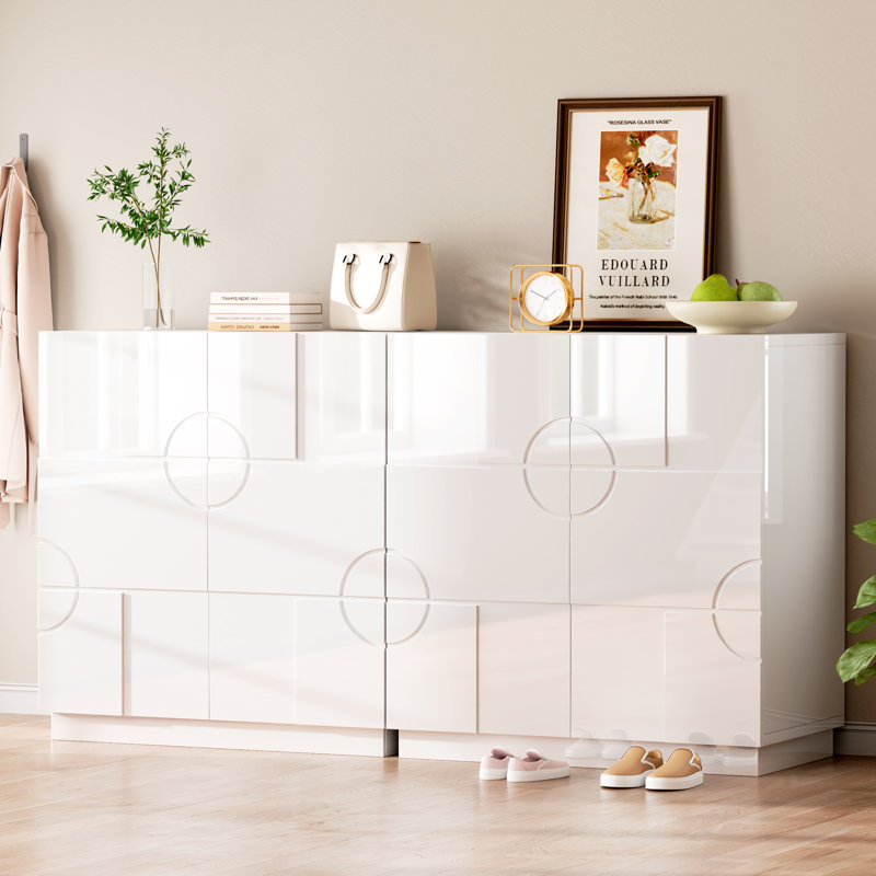 2 - Door Rectangle Accent Cabinet, White