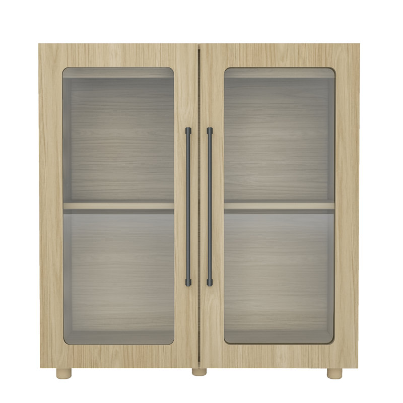 Armoire de rangement Annamaria, Oak, Glass Doors