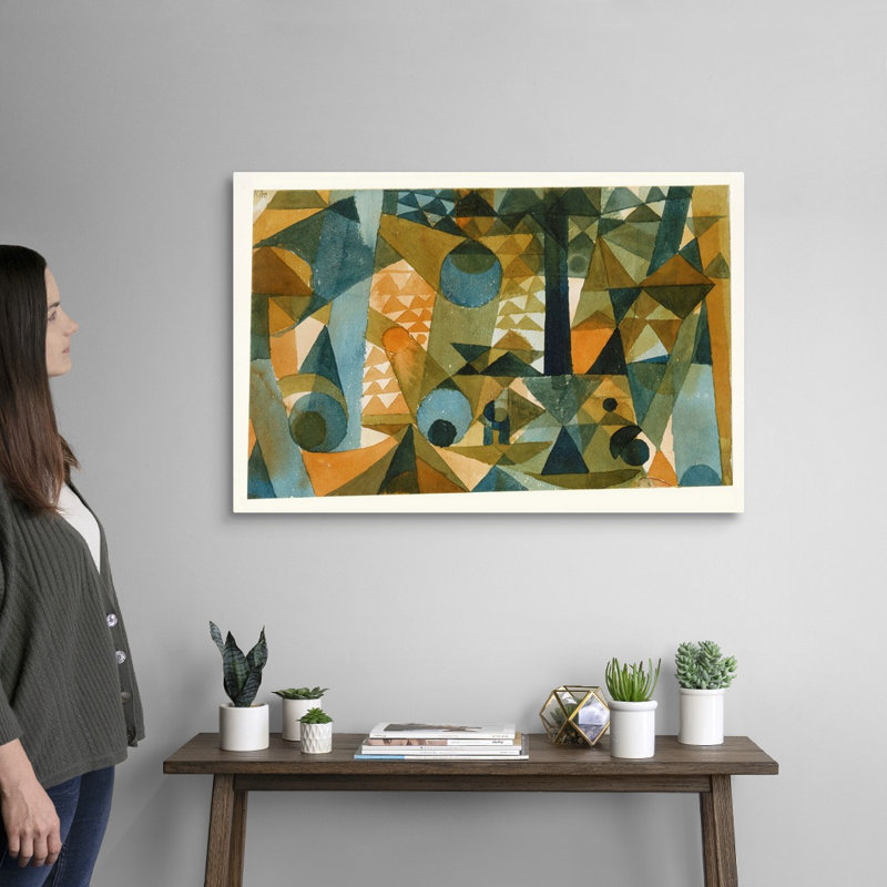 Reproduction d’art sur toile, "composition" par Paul Klee, H 24 po x l 36 po x P 1,25 po, Toile tendue