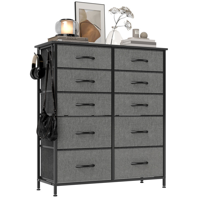 86cm W 10 - Drawer Chest of Drawers, Grey
