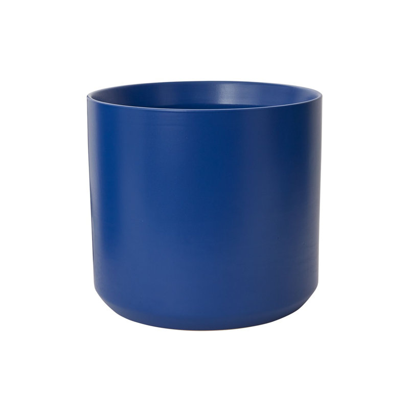 Pot à fleurs en céramique Parsons, H 10 po x l 10,75 po x P 10,75 po, Bleu