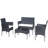 4 PC Rattan Patio Furniture Set Outdoor Patio Cushioned Seat Wicker Sofa (Beige Cushion)