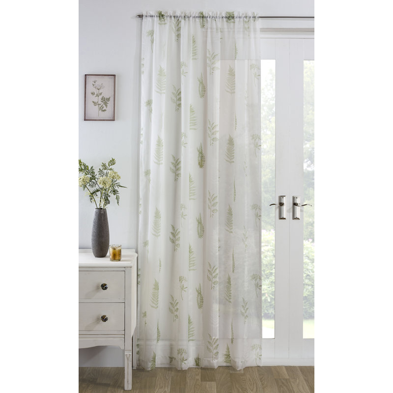 Tony Semi Sheer Curtain Single Panel, 145 W x 229 D cm, Green