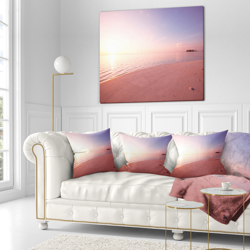 Coussin Serene Maldives Seashore at Sunset, 16 po x 1 po, Coussin décoratif