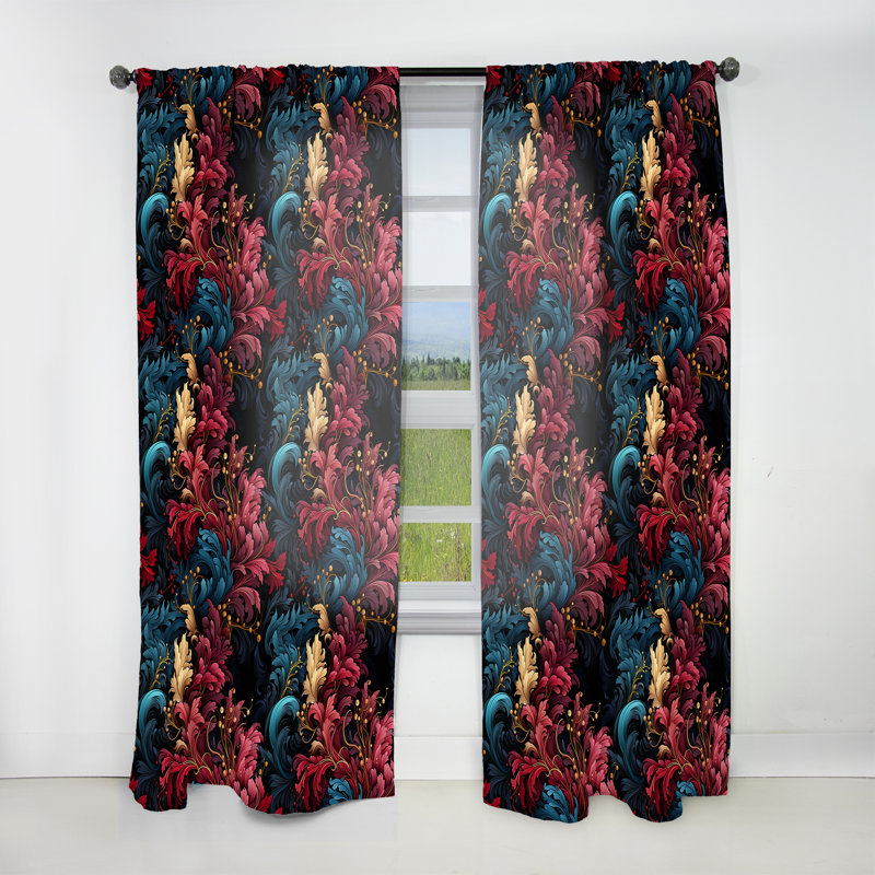 Rideau floral obscurcissant Regal, L 52 po x L 120 po