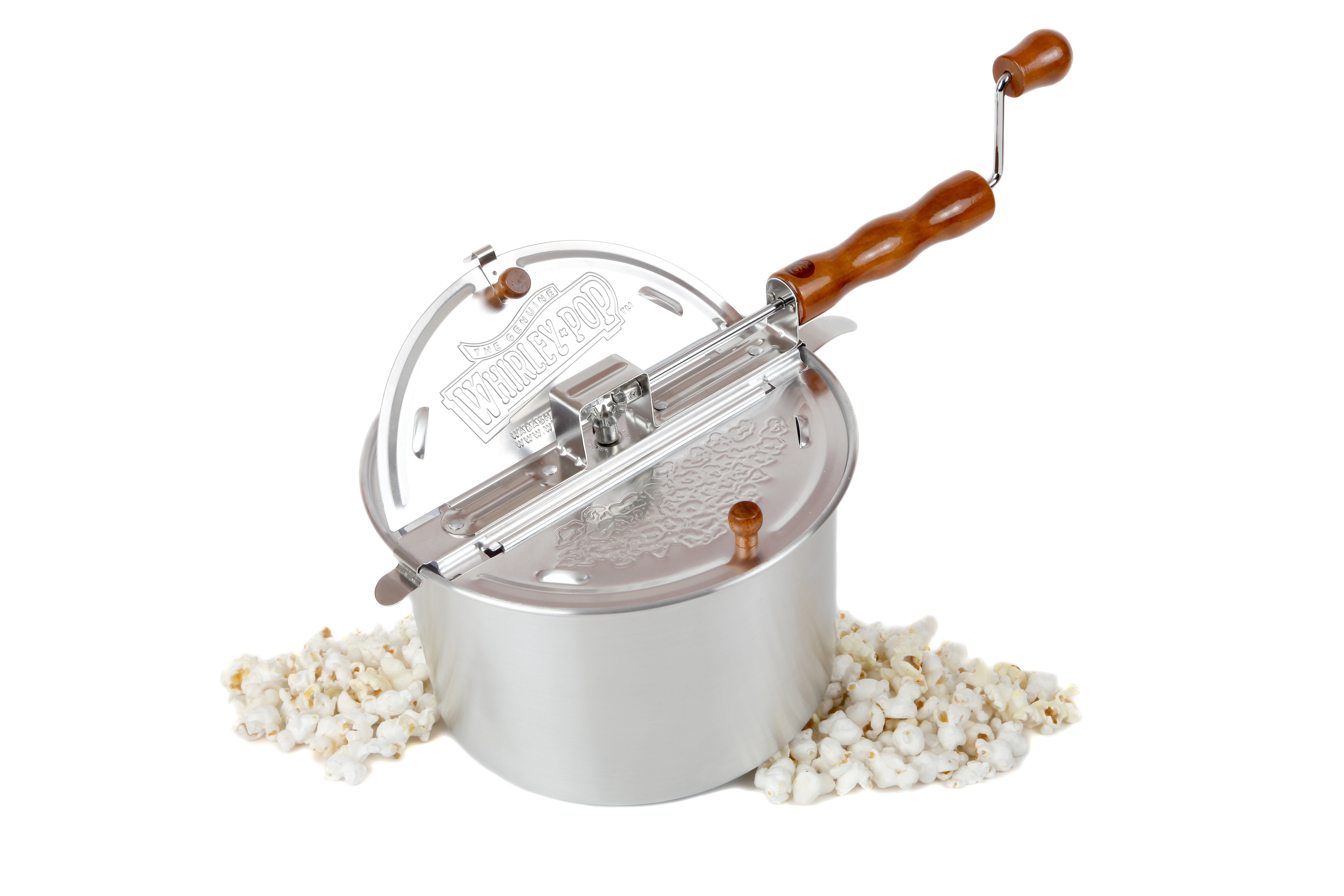 Wabash Valley Farms Stainless Steel Whirley-Pop Popcorn Popper with Hull-Less Kernels Kit