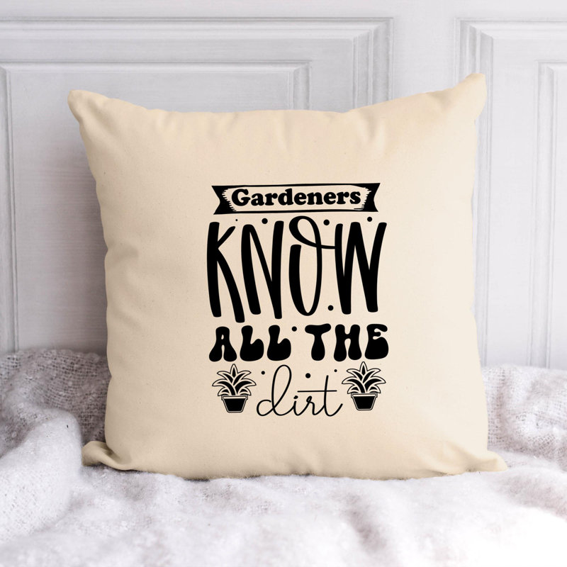 Citation amusante «Garden Lover» 577 - Coussin décoratif inclus, H 14 po x l 14 po