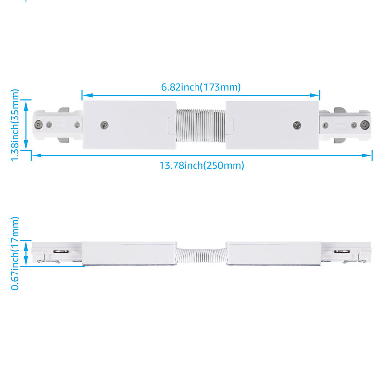 Connecteur d'éclairage en H flexible, type H, circuit unique 3 fils 1 lumière, blanc