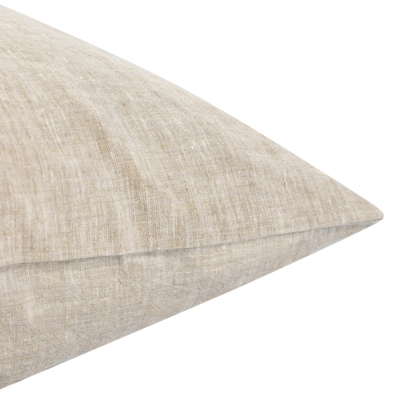 Taie décorative en mélange de lin Jayson, Beige, Euro
