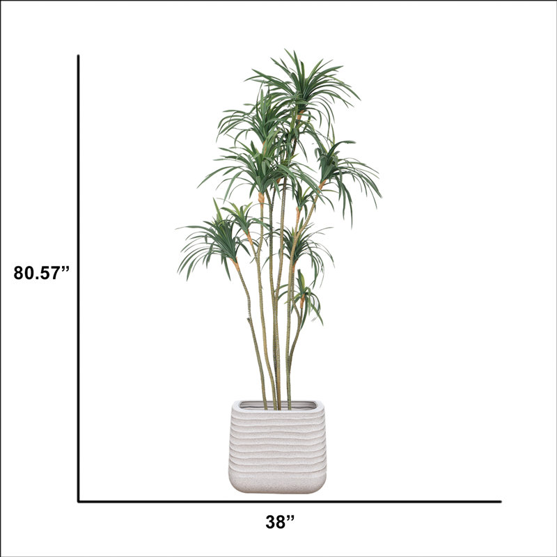 Pin artificiel 80,57 po en pot, Blanc