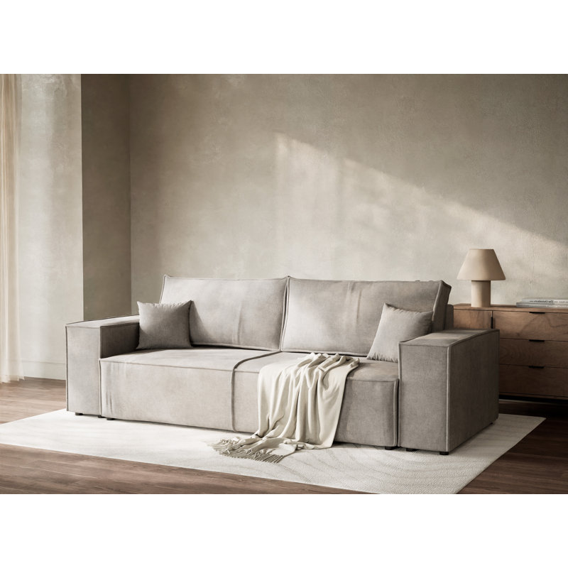 3 Seater Reclining Sofa, Gray Beige