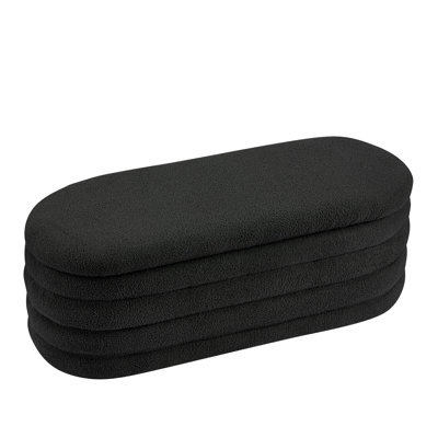 45" W Upholstered Storage Ottoman Bench, End of Bed Bench with Large Storage for Living Room, Bedroom, Entryway