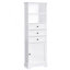 Grande armoire de rangement blanche avec 3 tiroirs et tablettes réglables pour salle de bain, bureau, bureau et intérieur, panneau de fibres à densité moyenne avec finition peinte -394989511