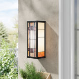 Easthampton Satin Black 16.25" H Stained Glass Outdoor Flush Mount
