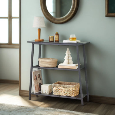 Narrow Console Table With 3-Tier Storage Shelves, Slim Sofa Table For Behind Couch, Entryway, Hallway Or Living Room, Space-Saving Design