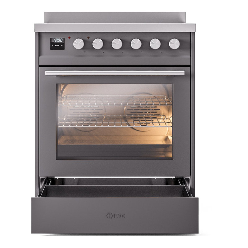 ILVE Professional Plus II 30 in Induction Range, Graphite Matte/Stainless Steel