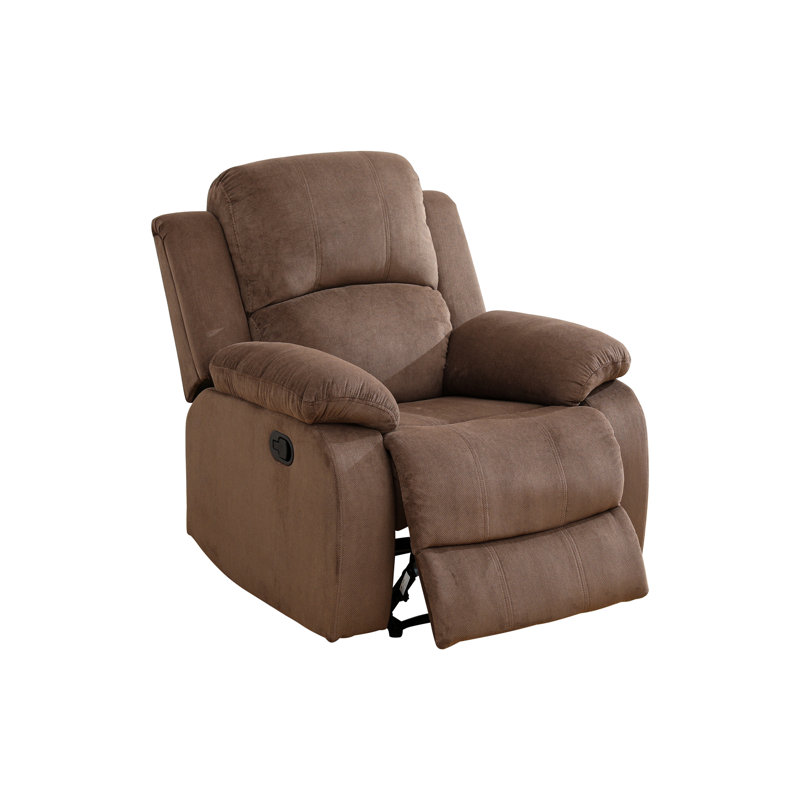 Fauteuil recling manuel brun en velours d'ananas, Microfibre / microsuède brun