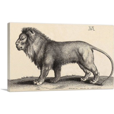Reproduction d'art sur toile tendue, "Un lion debout" par Albrecht Dürer