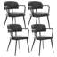 47cm H Upholstered Metal Armchair in Black