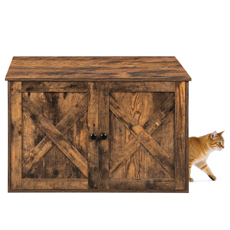 Sulema Litter Box Enclosure, Rustic Brown