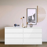 6 Drawer 55.19" W Double Dresser