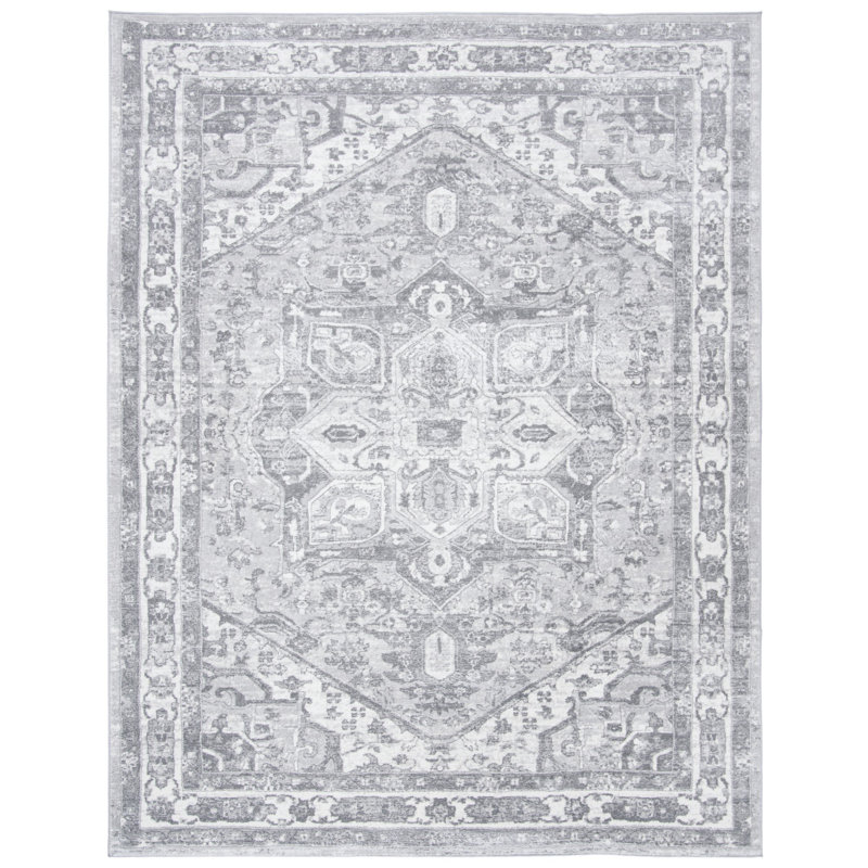 Tapis oriental crème / gris Llana, Rectangle 12 pi x 15 pi