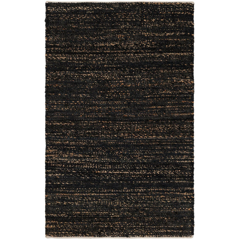 Tapis uni / rayé bleu nuit Durah, Rectangle 3 pi 1 po x 5 pi 1 po