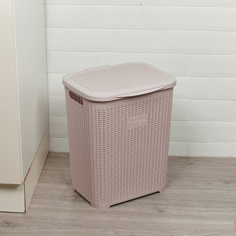 Plastic Laundry Basket, Cappuccino